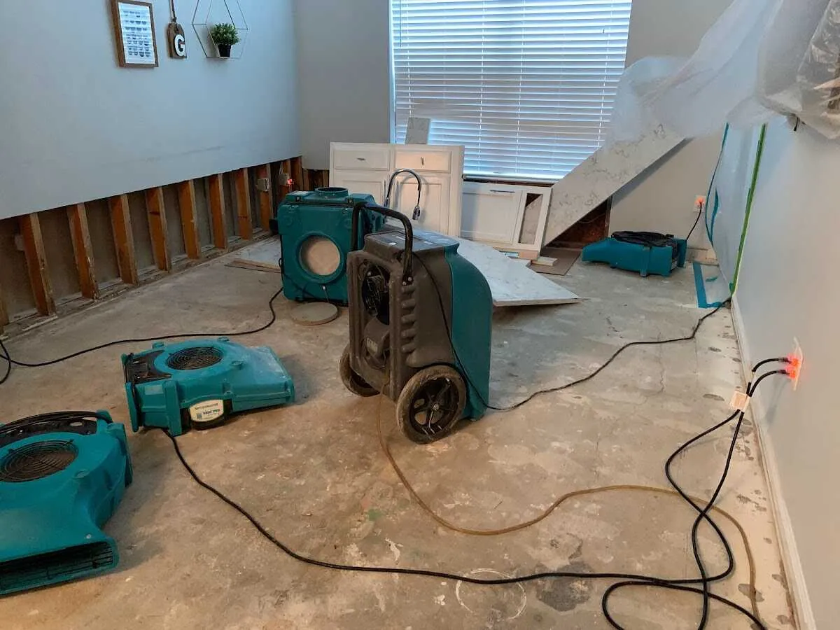 Dehumidifier in flood-cut room for Water Damage Restoration in Hilton Head Island